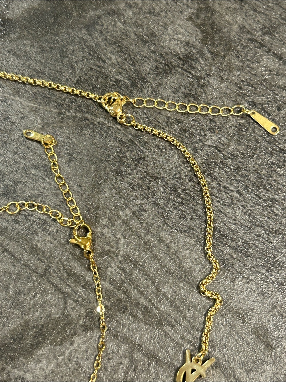 Gold-Tone Letter Link Necklace and Bracelet Set - Picture 6 of 6